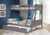 Donco Twin/Full Louver Bunk Bed With Twin Trundle Bed In Antique Grey Finish 2012-TFAG_503-AG