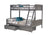 Donco Twin/Full Louver Bunk Bed With Dual Under Bed Drawers In Antique Grey Finish 2012-TFAG_505-AG