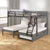 Donco Full Over Double Twin Bed Loft Bunk In Dark Grey Finish W/Twin Trundle Bed 2332-FTTDG_503-DG