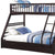 Homeroots 83" X 63" X 65" Espresso Pine Wood Twin Xl Over Queen Bunk Bed 285312