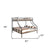 Homeroots 83" X 63" X 60" Gunmetal Twin Xl Over Queen Bunk Bed 285316