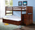 Donco Twin/Full Mission Stairway Bunk Bed With Ext Kit With Trundle Bed Cappuccino Finish 820-TTCP_800E-CP_503-CP