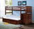 Donco Twin/Full Mission Stairway Bunk Bed With Ext Kit With Dual Underbed Drawers Cappuccino Finish 820-TTCP_800E-CP_505-CP
