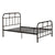 Benzara Industrial Pipe Detailed Metal Full Size Bed, Sandy Gray BM185510
