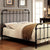 Benzara Metal Full Bed with Gold Accent, Black BM131755