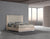 Whiteline Waves Bed King, High Gloss Beige Angley Frame, Upholstered Panels in headboard in Beige Fabric, Stainless Steel Legs BK1753-BEI/BEI