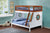 Homeroots 80" X 58" X 69" Twin Over Full Oak And White Bunk Bed 285627