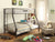 Homeroots 79" X 56" X 65" Twin Over Full Brown Metal Tube Bunk Bed 285617