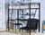 Homeroots 79" X 42" X 72" Silver And Black Metal Tube Loft Bed With Desk 285607