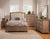 Alpine Melbourne Sleigh Bed w/Upholstered Headboard, French Truffle