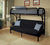 Homeroots 84" X 62" X 65" Twin Xl Over Queen Black/Silver Metal Tube Futon Bunk Bed