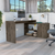 Depot E-Shop Pearl L-Shaped Desk, Single Door Cabinet, Two Shelves