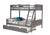 Donco Twin/Full Louver Bunk Bed With Twin Trundle Bed In Antique Grey Finish 2012-TFAG_503-AG