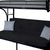 Homeroots 84" X 62" X 65" Twin Xl Over Queen Black/Silver Metal Tube Futon Bunk Bed