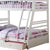 Homeroots 79" X 57" X 65" White Pine Wood Twin Over Full Bunk Bed 285311