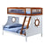Homeroots 80" X 58" X 69" Twin Over Full Oak And White Bunk Bed 285627